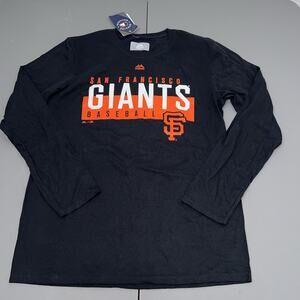 NWT Majestic SF Giants San Francisco Shirt Mens M Black Long Sleeve MLB Baseball